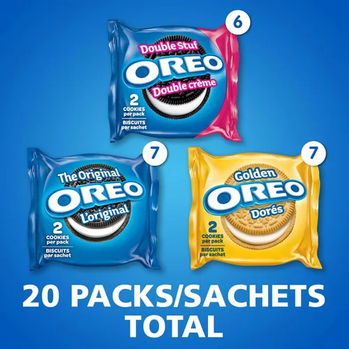 Vista 5 de Oreo - Galletas sándwich, paquetes variados de aperitivos, 482G