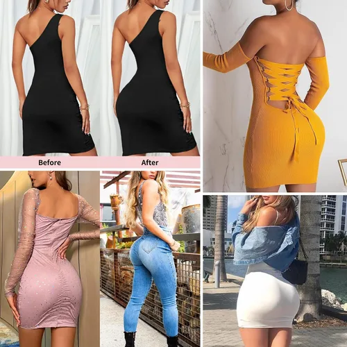 Vista 7 de Bragas elevadoras de glúteos para mujer, acolchadas, moldeadoras de cadera, pantalones cortos sin costuras, ropa interior con control de abdomen