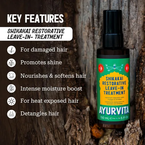 Vista 2 de Acondicionador sin enjuague para mujeres y hombres, tratamiento de reparación ayurvédico para cabello seco dañado, acondicionador profundo, spray