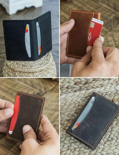 Vista 8 de Handcrafted Genuine Leather Wallets, Minimalist Cardholders, and Passport Covers, Handmade Gift