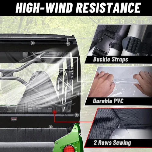 Vista 3 de StarknightMT TERYX - Ventana trasera suave, panel de polvo trasero compatible con KAWASAKI TERYX 4 800 2013-2025 a prueba de polvo a prueba