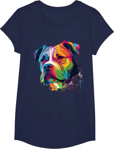 Vista 61 de Colorful American Bulldog American Bully Men Women T-Shirt Asphalt Grey
