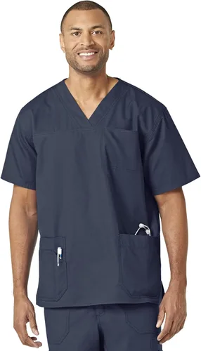 Vista 12 de Carhartt - Camisa ripstop multibolsillo de uniforme para hombre Pieltre oscuro