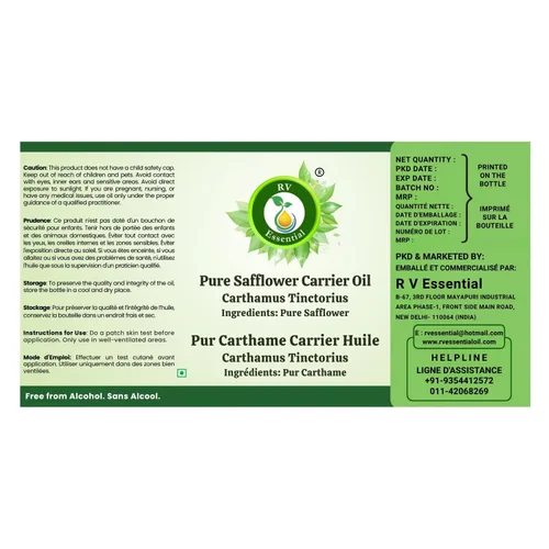 Vista 5 de Aceite de cártamo Carthamus Tinctorius para piel para cocinar sin refinar para pintar para rostro para cabello para piel 100% puro
