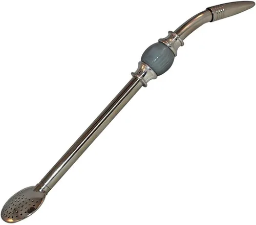 Vista 3 de RECHERE Acero inoxidable Yerba Mate Tea Bombilla Calabaza Beber Paja Filtro Plata (Negro)