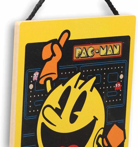 Vista 4 de Pac-Man Jumping - Decoración colgante de pared de madera, divertido letrero de Pac-Man para sala de juegos o dormitorio