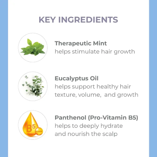 Vista 2 de Derma E Champú espesante para adelgazar el cabello – Sin sulfato terapéutico menta y hierbas voluminizante, 10 oz