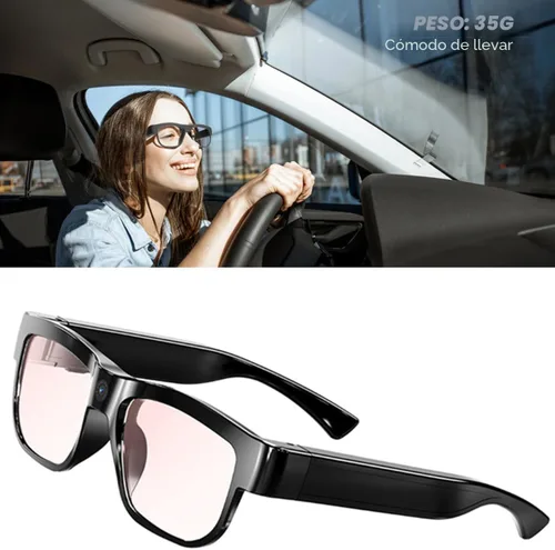 Vista 4 de Gafas de Cámara Gafas de Video Inteligentes con Cámara Gafas Deportivas Portátiles para los Ojos Grabación al Aire Libre Motociclismo Senderismo