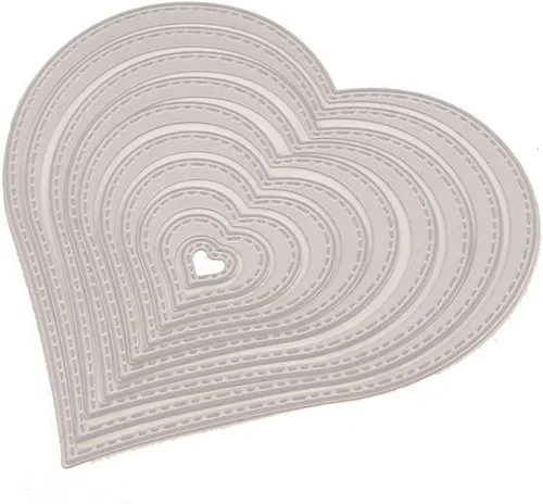 Vista 4 de 10 troqueles de corte de corazón de amor, corazones de amor para el día de San Valentín, plantillas de metal en relieve, molde de plantilla