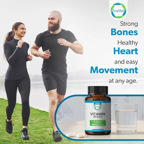 Vista 8 de Suplemento de vitamina D3 K2 de 5000 UI (MK-7 90 mcg) – 120 cápsulas vegetales – Suplemento de vitamina K2 D3 para apoyo óseo, corazón e