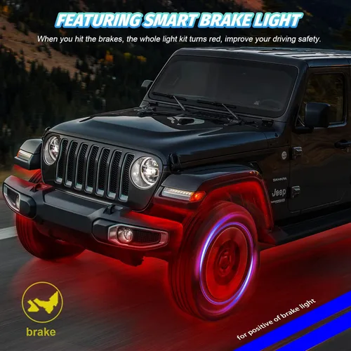 Vista 7 de 4 cápsulas de luces LED RGB+IC para ATV, carritos de golf, UTV, camiones, autos, SUV, RZR, SXS, kit de luces LED de persecución de sueños