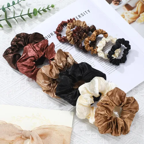 Vista 4 de WILLBOND 24 coleteros de satén para el cabello, bandas elásticas de seda a granel, soporte para cola de caballo para mujeres y niñas, accesorios