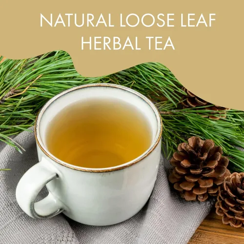 Vista 5 de Fusion Select Té de aguja de pino 100% natural, té de hierbas frescas y naturales de hojas sueltas para relajación, inmunidad y salud, agujas