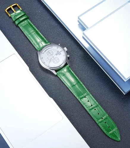 Vista 2 de BINLUN Leather Watch Band Genuine Calfskin Replacement Watch Strap Quick Release Crocodile Pattern 10 Colors 13 Sizes for Men