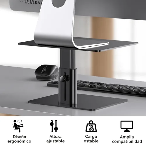 Vista 6 de Soporte de Monitor BoYata, Soporte Ajustable de Elevación de Monitor de Metal Compatible con TV, PC, Laptop, Computadora, iMac y Todas las Pantallas