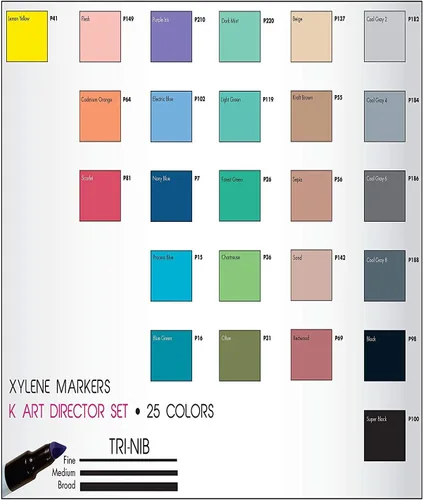 Vista 2 de Chartpak Admarker Set K 25 Dirección Artística Clrs