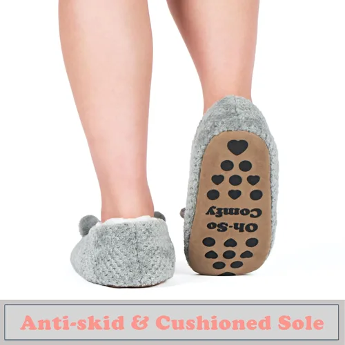 Vista 4 de cosyone1997 Lindas pantuflas de animales para niños, niñas y mujeres, calcetines de casa mullidos con suela antideslizante suave, regalos únicos
