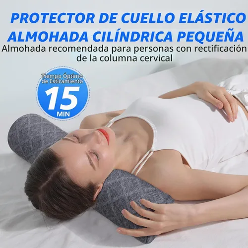 Vista 4 de Cozyhealth Almohada cervical pequeña de 3.1 pulgadas de alto, almohada cilíndrica de espuma viscoelástica suave media para dormir, soporte de cuello