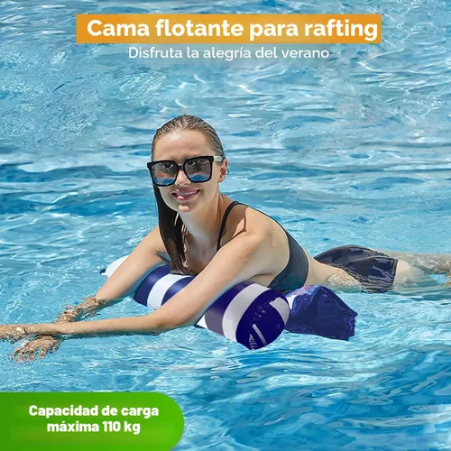 Vista 3 de Paquete de 4 flotadores de piscina de agua XL mejorados, 4 en 1 (hamaca, sillín, silla de estar, flotador) Flotador multiusos para piscina de agua