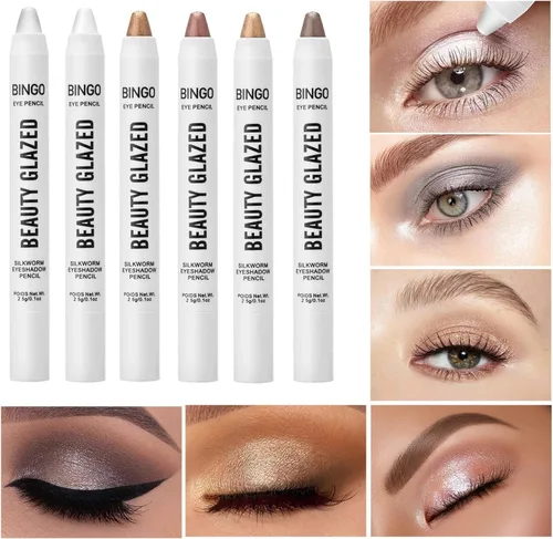 Vista 2 de Beauty Glazed Eye Penci Set - Sombra de ojos en crema mezclable para uso múltiple como delineador de ojos, iluminador