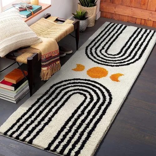 Vista 13 de Alfombras de Baño Bohemias Bonita Alfombra de Baño Bohemia Antideslizante de Microfibra Alfombrilla de Baño Abstracta para Dormitorio Alfombra Beige