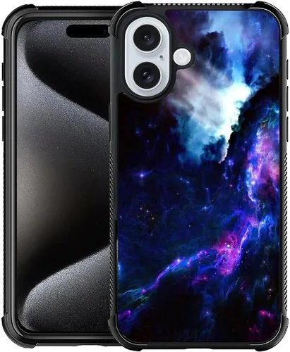 Vista 95 de CARLOCA Funda compatible con iPhone 15, increíble patrón de luz espacial nebulosa para niñas y niños, ultra protección, a prueba de golpes