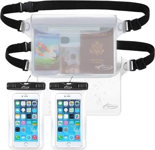 Vista 10 de AiRunTech Riñonera impermeable, bolsa impermeable para iPhone 16 15 14 13 12 11 Pro Max, bolsa seca IPX8 para esnórquel, playa, crucero, kayak 2