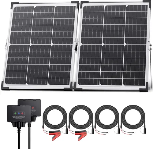Vista 13 de Mantenedor de batería solar de 7.5 W y cargador de goteo, panel impermeable de 12 V con controlador inteligente IP68, protección contra sobrecarga