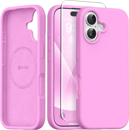 Vista 241 de GONEZ Funda magnética para iPhone 12 Case / 12 Pro Case, compatible con MagSafe, [protector de pantalla + protector de lente de cámara], funda