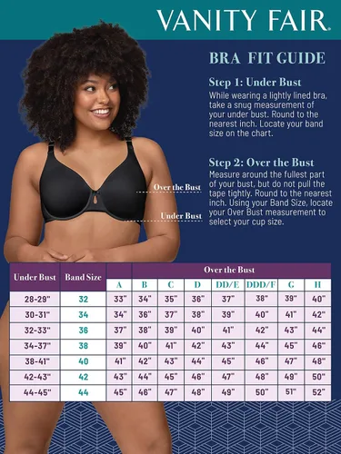 Vista 5 de Vanity Fair Sujetadores sin forro con aros para mujer (75C-100DDD)