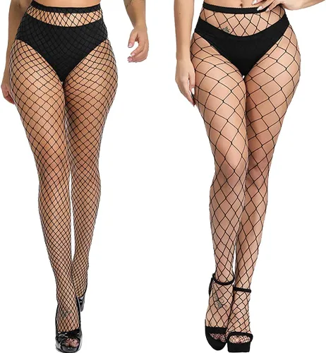 Vista 23 de Medias de Red para Mujer, Medias de Cintura Alta, Medias Sexys, Medias Transparentes, Medias de Malla negro_1