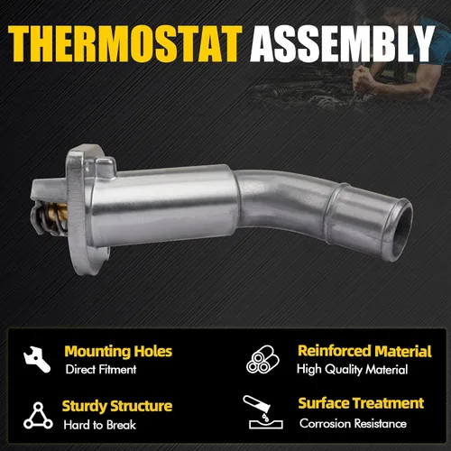 Vista 5 de Conjunto de carcasa de termostato compatible con Trailblazer Envoy 9-7 Rainier Ascender Bravada 2002-2009 4.2L
