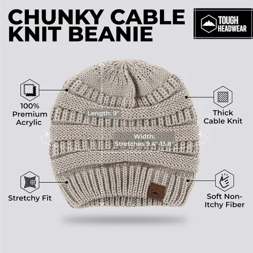 Vista 33 de Gorro de punto para mujer, cálido y suave, elástico, para clima frío de Tough Headwear