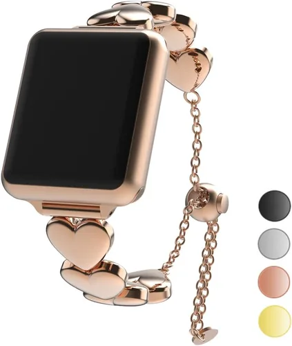 Vista 9 de Compatible con Apple Watch Band para mujer y hombre de 1.614 in 1.575 in 1.496 in 1.732 in 1.772 in 1.654 in Ultra 1.929 in, pulsera de metal