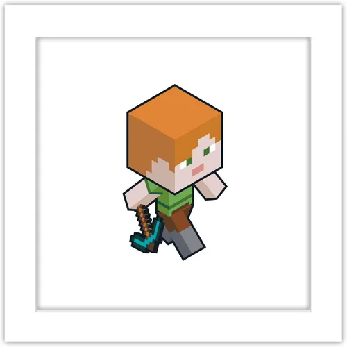 Vista 10 de Trends International Gallery Pops Minecraft - Arte isométrico de Alex para pared, versión enmarcada negra, 12 x 12 pulgadas