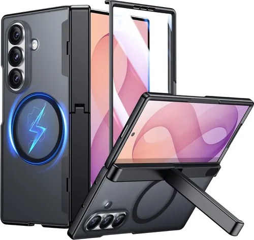 Vista 22 de SPIDERCASE Funda para Samsung Galaxy Z Fold 8, protector de pantalla integrado, protección de bisagra, función atril, funda protectora de cuerpo
