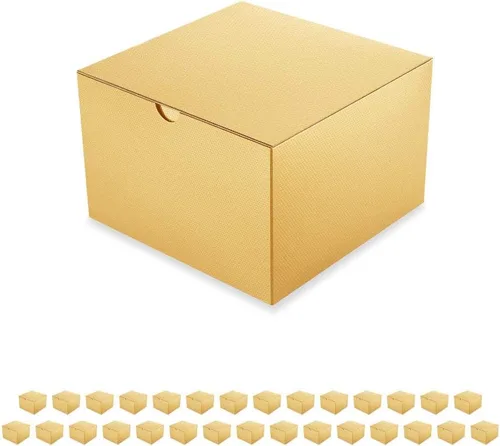 Vista 9 de PACKQUEEN Cajas de regalo de Navidad color dorado champán, paquete de 10 unidades de 6 x 6 x 4 pulgadas, cajas de regalo pequeñas con tapas, cajas