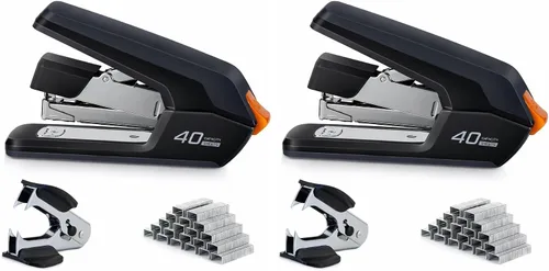 Vista 7 de Engrapadora de escritorio Deli sin esfuerzo, capacidad de 40 hojas, grapado con un toque de un dedo, grapadora ergonómica resistente fácil