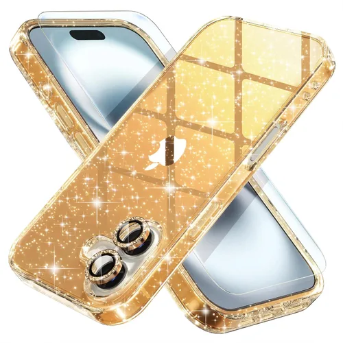 Vista 51 de Choiche, funda para iPhone 14 de mujer, brillante, protección de grado militar, 2 cubiertas de lentes de cámara Diamond, 2 protectores de vidrio