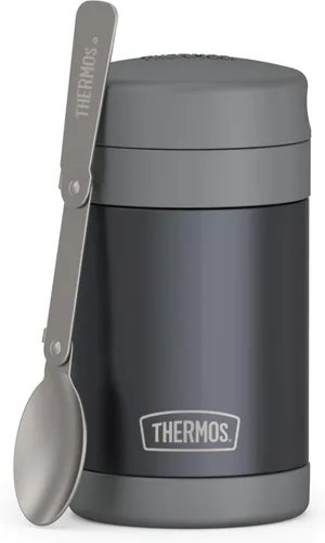 Vista 14 de THERMOS Funtainer - Tarro de alimentos aislado de 16 onzas, tarro de comida para niños con cuchara plegable, azul denim