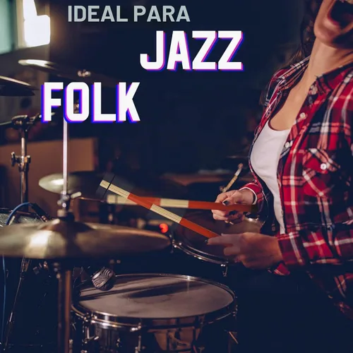 Vista 5 de 1 par de baquetas de bambú Punk para música jazz y folk en color rojo