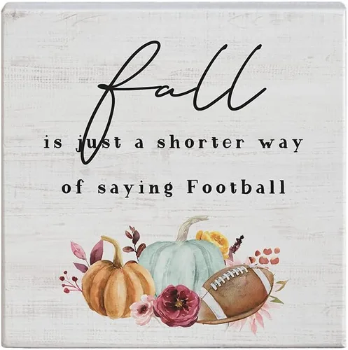 Vista 10 de Simply Said, INC Letrero pequeño de fútbol con texto en inglés "Love the Game", decoración de madera de 5.25 x 5.25 pulgadas, temporada de fútbol