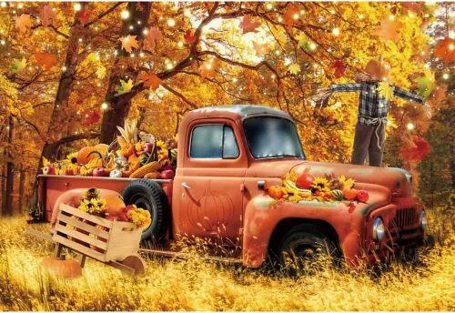 Vista 14 de Telón de fondo de otoño de 5 x 3 pies para sesión de fotos, tablero de madera de otoño para fotografía, decoración de pared de Acción de Gracias