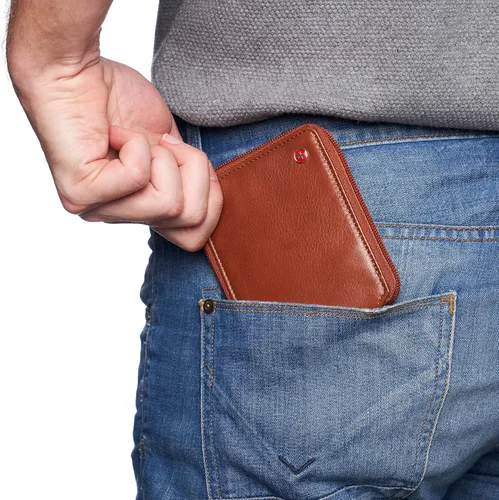 Vista 4 de Alpine Swiss Logan Zipper Bifold Wallet For Men or Women RFID Safe Comes in a Gift Box