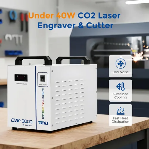 Vista 5 de Cloudray Enfriador de agua CW-3000 para grabador láser de CO2 y corte, enfriador láser, enfriador de agua industrial, con capacidad de tanque