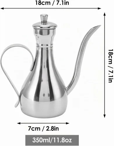 Vista 2 de Botella dispensadora de aceite de acero inoxidable, botella