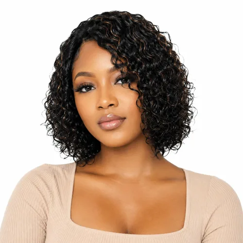 Vista 24 de Pelucas de cabello humano rizado profundo, parte lateral, encaje frontal precortado, encaje frontal para usar y llevar, peluca sin pegamento