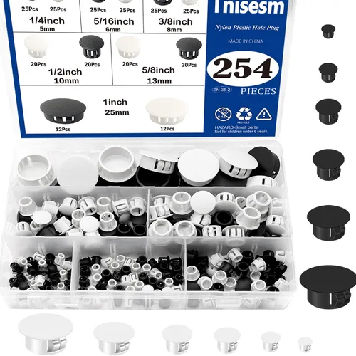 Vista 14 de Tnisesm 65 piezas 6 tamaños Tapones de goma negros para agujeros redondos, tapones de silicona, 1" 3/4" 5/8" 1/2" 3/8" 1/4" tapones de agujero