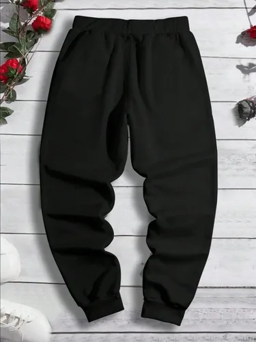 Vista 2 de GORGLITTER Pantalones deportivos con estampado de dibujos animados para hombre, con cordón en la cintura, atléticos, correr, gimnasio, pantalones