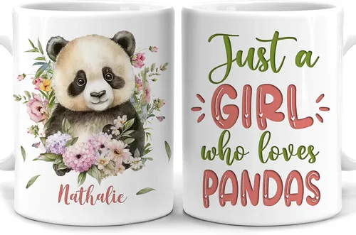 Vista 31 de Hyturtle Regalos Personalizados Amante de Osos - Taza de Café de Cerámica Just A Girl Who Loves Bears con Nombre Personalizado 11oz - Idea de Regalo